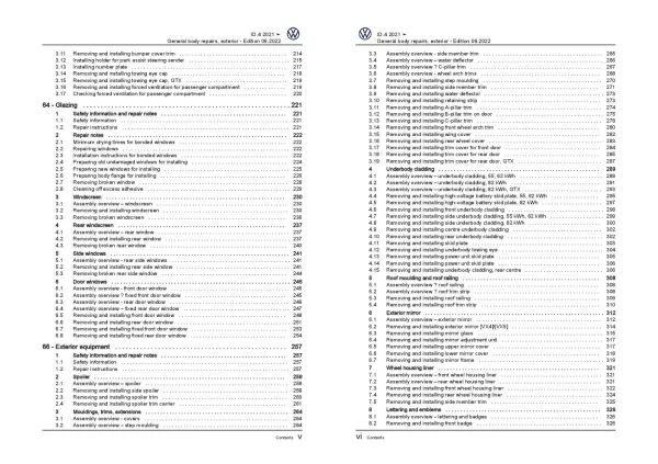 VW ID.4 E21 from 2020 general body repairs exterior repair workshop manual pdf