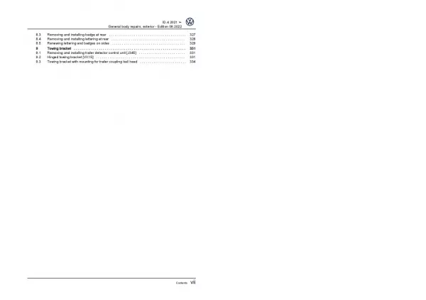 VW ID.4 E21 from 2020 general body repairs exterior repair workshop manual pdf