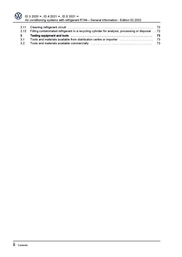 VW ID.4 type E21 from 2020 air conditioning systems refrigerant R744 manual pdf