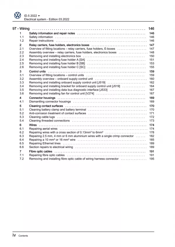 VW ID.5 type E39 from 2021 electrical system repair workshop manual pdf eBook