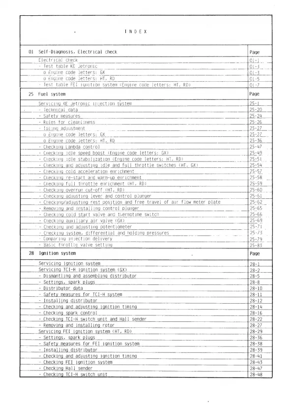 VW Jetta 16E 19E (84-92) KE Jetronic ignition system repair workshop manual pdf