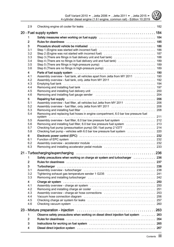VW Jetta 1K 2004-2010 4-cyl. diesel engines 90-105 hp repair workshop manual pdf