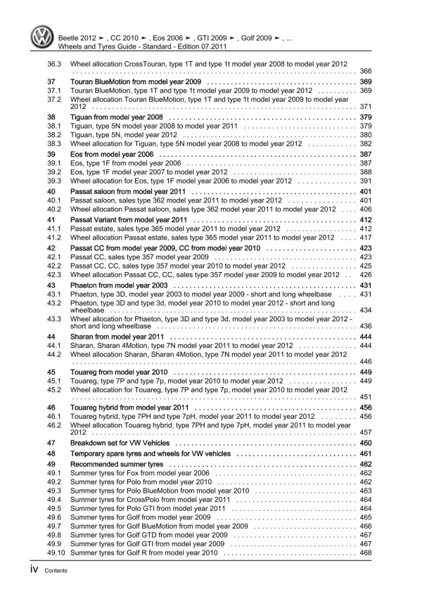 VW Jetta AV 2010-2014 wheels and tyres standard repair workshop manual pdf ebook