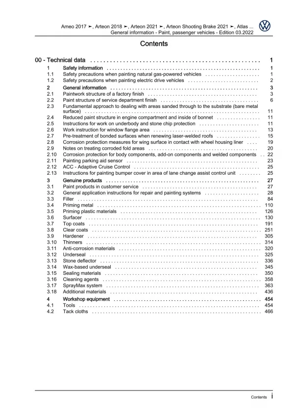 VW Jetta AV 2010-2018 general info paint passenger vehicles workshop manual pdf