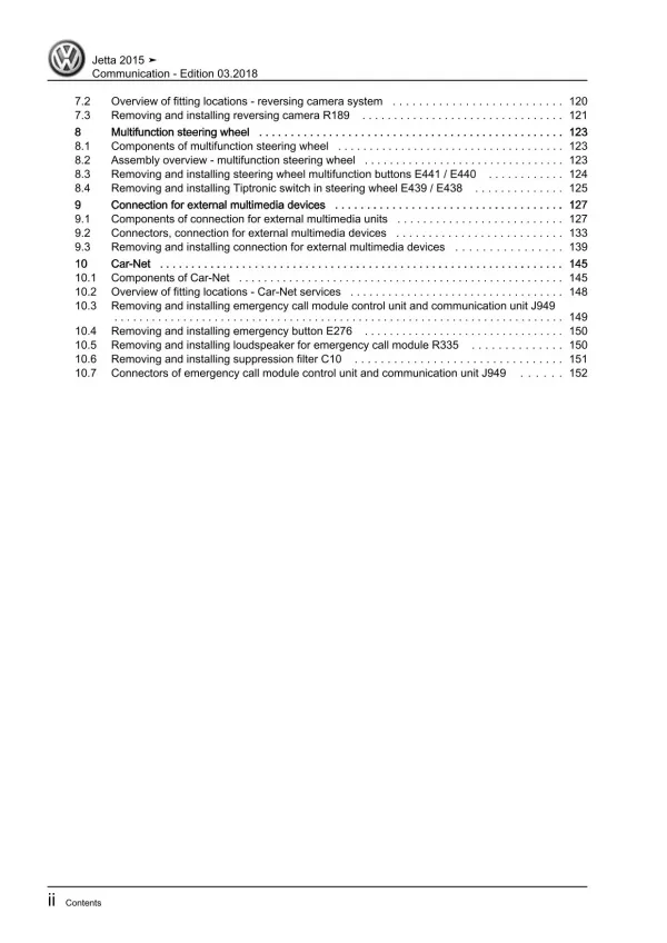 VW Jetta AV 2014-2018 communication radio navigation repair workshop manual pdf