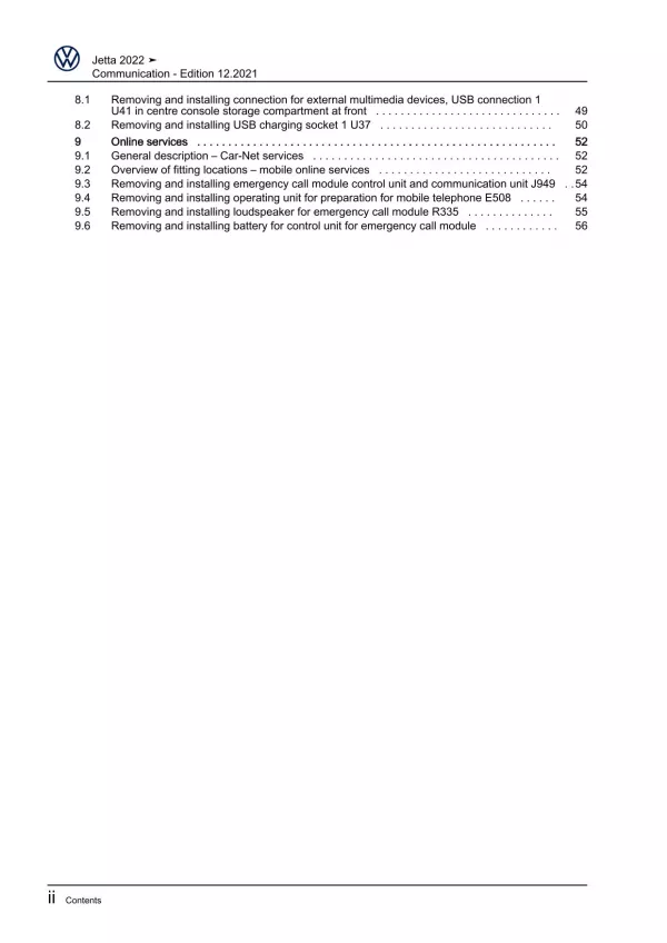 VW Jetta BU from 2021 communication radio navigation repair workshop manual pdf