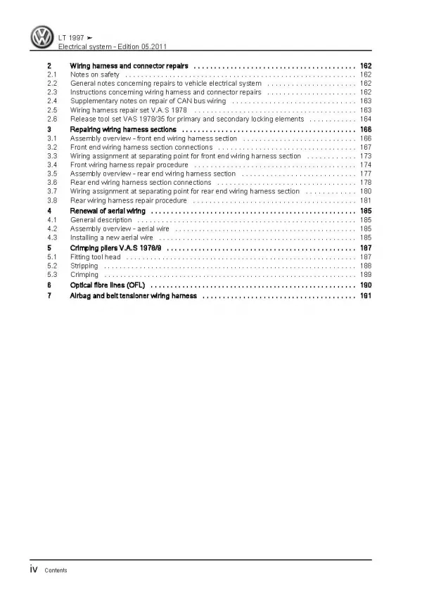 VW LT type 2D 1996-2006 electrical system repair workshop manual pdf ebook file