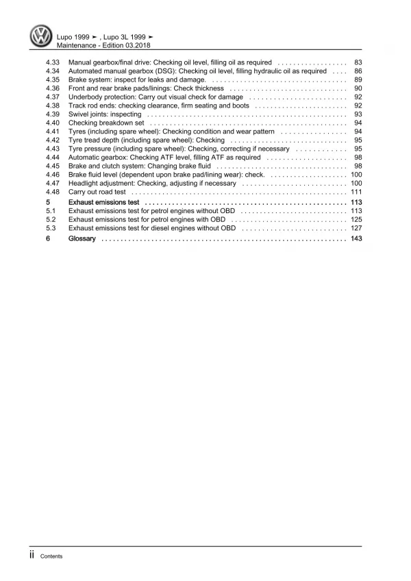 VW Lupo 3L type 6E 1998-2006 maintenance repair workshop manual pdf eBook