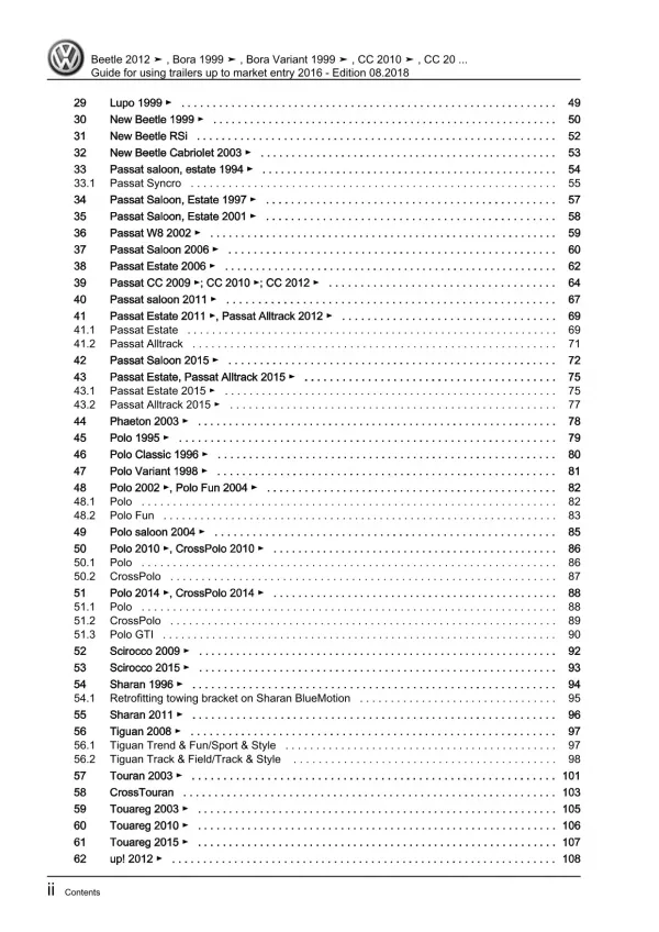 VW Lupo 3L 6E (98-06) guide for using trailers repair workshop manual pdf ebook