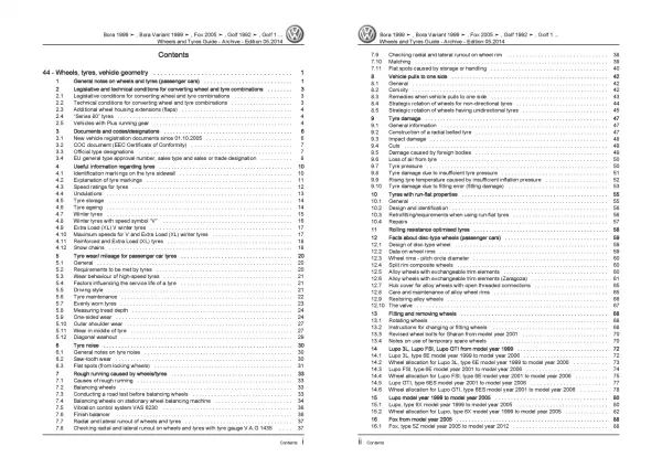 VW Lupo 6X 1998-2006 wheels and tyres archive repair workshop manual pdf ebook