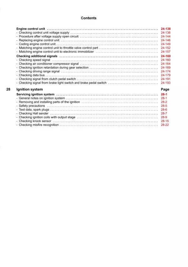 VW New Beetle 9C 1997-2010 4-cyl. motronic injection ignition system 2.0l pdf