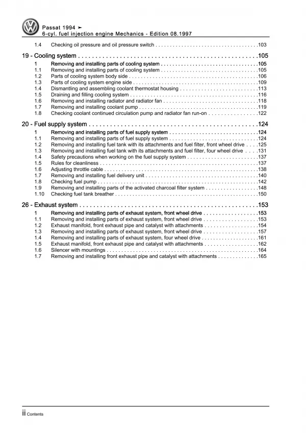 VW Passat 4 3A (93-97) 4-cyl. injection engine mechanics 174-190 hp repair eBook