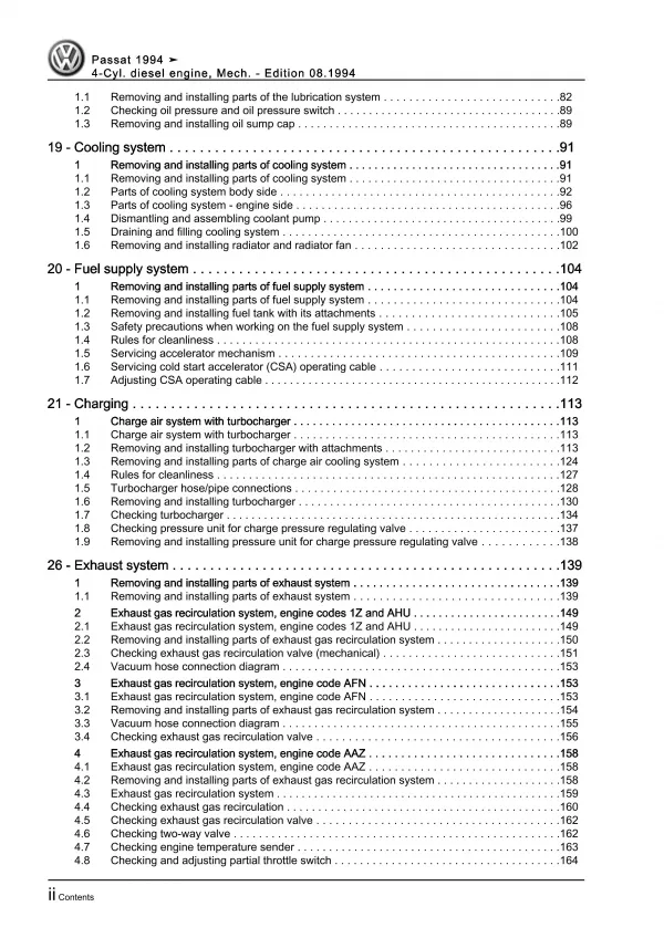 VW Passat 4 3A (93-97) 4-cyl diesel engine mechanics 1.9l 75-110 hp repair eBook