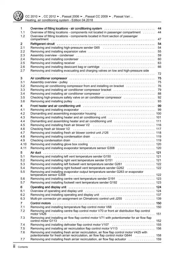 VW Passat 6 type 3C 2004-2010 heating air conditioning system repair guide eBook