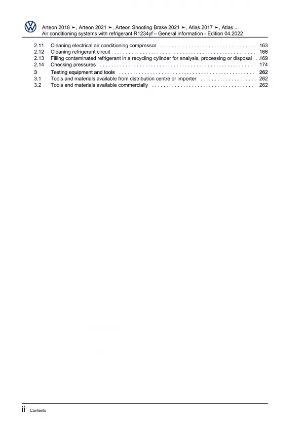 VW Passat 8 3G (14-19) air conditioning systems refrigerant R1234yf manual eBook