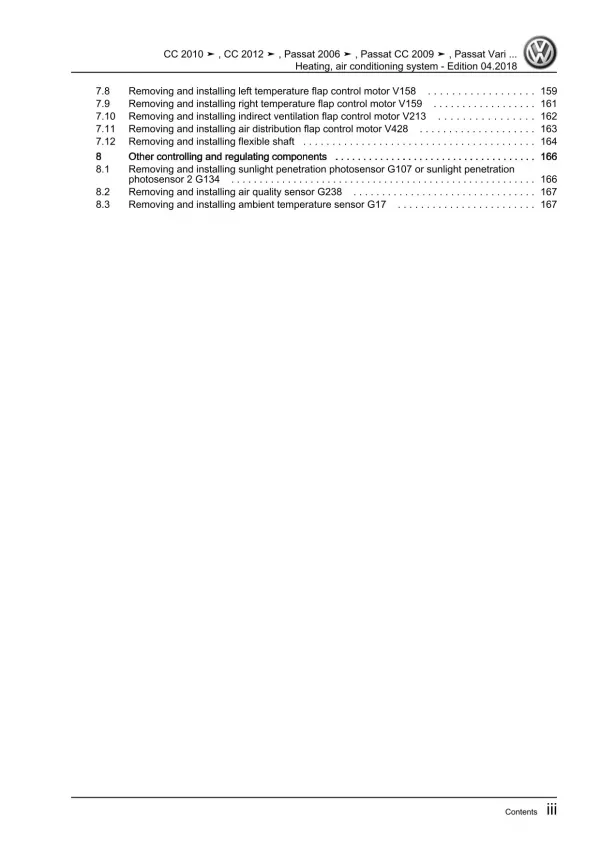 VW Passat CC 35 08-16 heating air conditioning system repair workshop pdf eBook