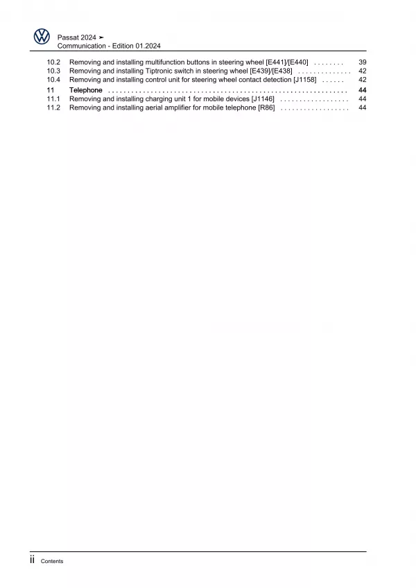 VW Passat 9 type CJ from 2023 communication radio navigation repair manual eBook