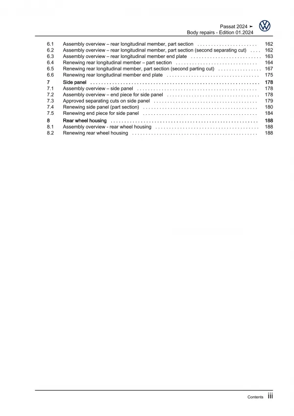 VW Passat 9 type CJ from 2023 body repairs workshop guide manual download eBook