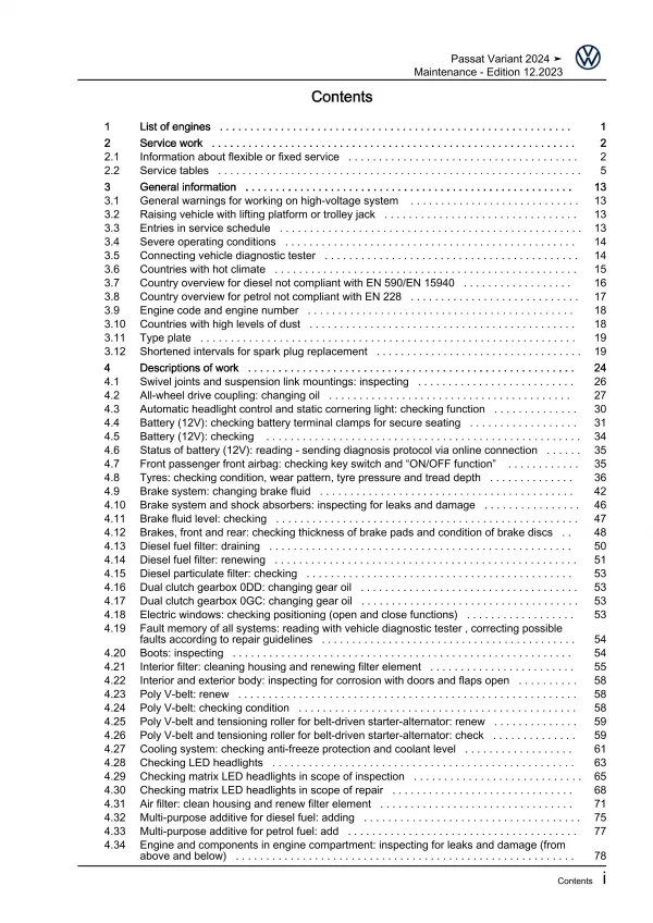 VW Passat 9 type CJ from 2023 maintenance repair workshop manual download eBook