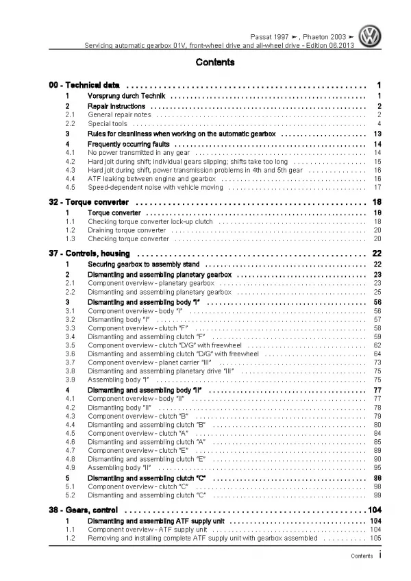 VW Phaeton 3D (01-16) Servicing automatic gearbox 01V FWD AWD repair manual pdf