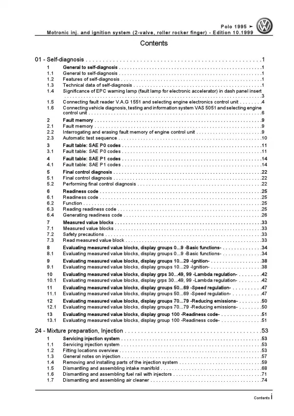 VW Polo 3 6N (94-02) Motronic injection and ignition system 2v repair manual pdf