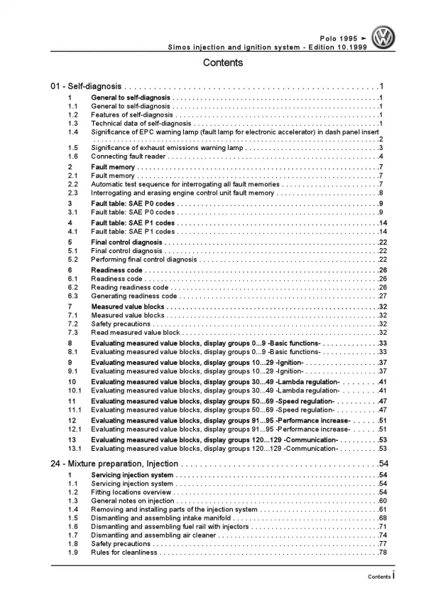 VW Polo 3 6N (94-02) simos injection and ignition system 1.6l repair manual pdf