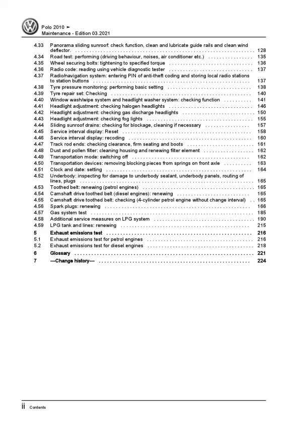 VW Polo 5 type 6R 2009-2013 maintenance repair workshop manual pdf file ebook