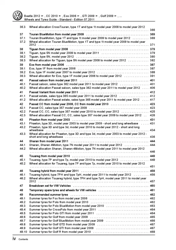 VW Polo 5 type 6R 2009-2013 wheels and tyres standard repair workshop manual pdf