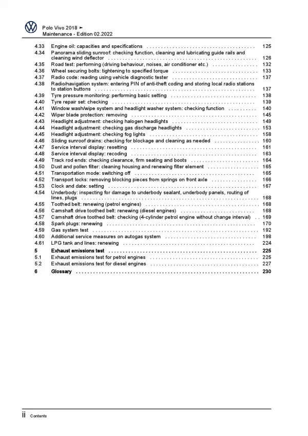 VW Polo Vivo type 6R from 2017 maintenance repair workshop manual pdf file ebook