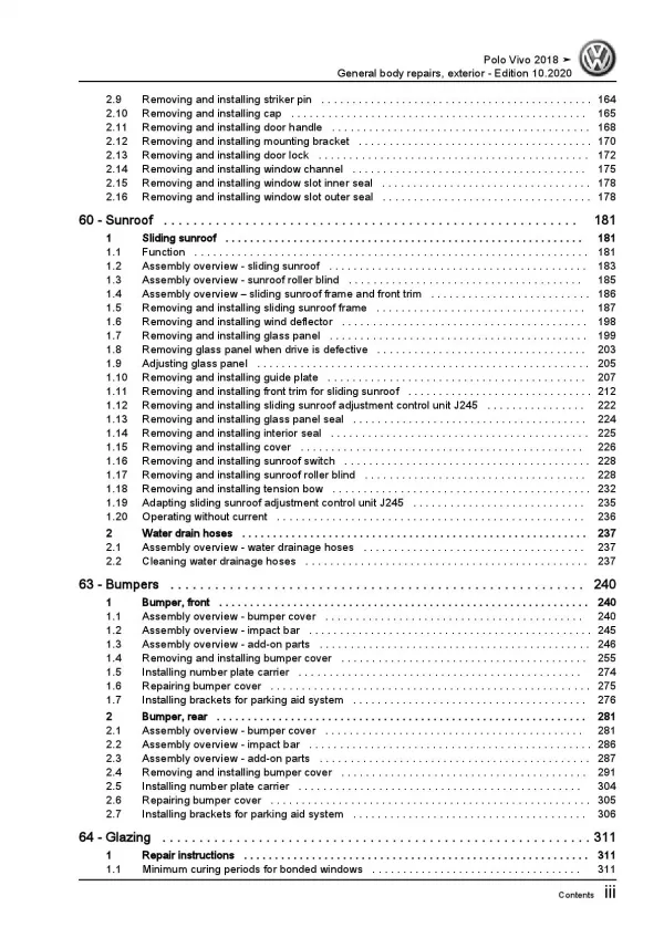 VW Polo Vivo 6R (17>) general body repairs exterior repair workshop manual pdf