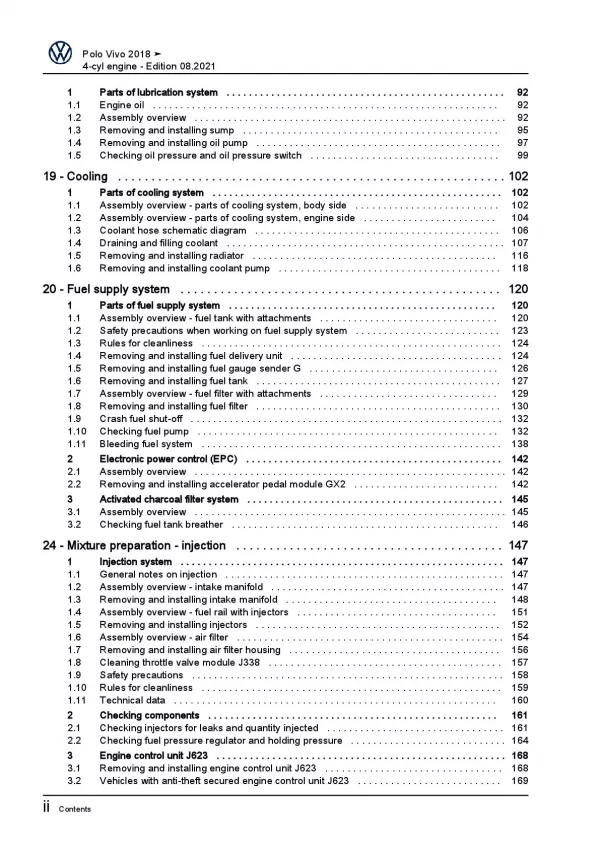 VW Polo Vivo type 6R from 2017 4-cyl. diesel engines 75-105 hp repair manual pdf