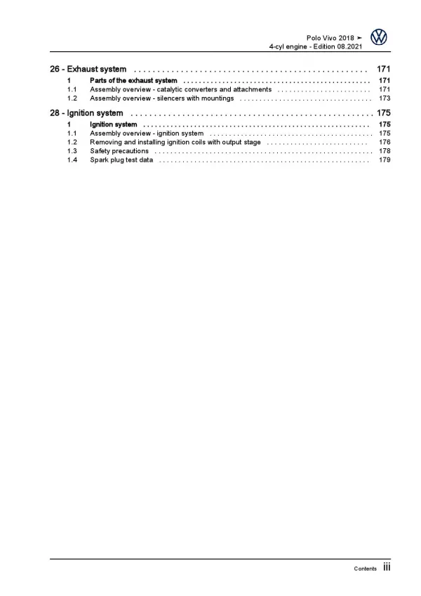 VW Polo Vivo type 6R from 2017 4-cyl. diesel engines 75-105 hp repair manual pdf