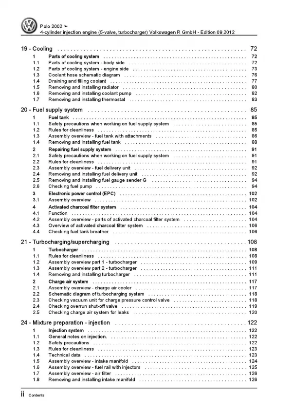 VW Polo 4 R-Line 9N (01-10) 4-cyl. 1.8l petrol engines 179 hp repair manual pdf