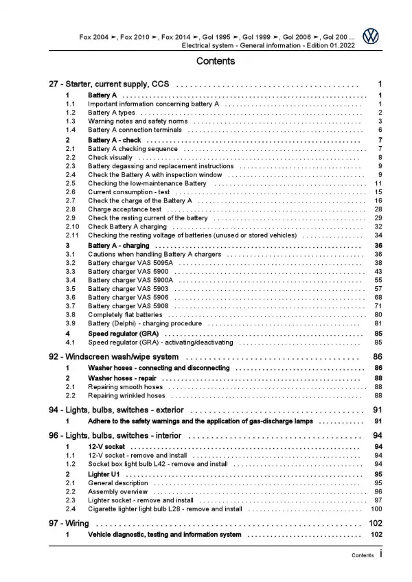 VW T-Cross BR C1 from 2019 electrical system general infor workshop manual pdf