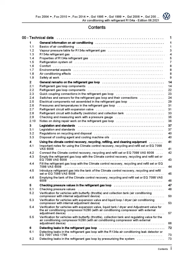 VW T-Cross BR type C1 from 2019 air conditioning systems refrigerant R134a pdf 