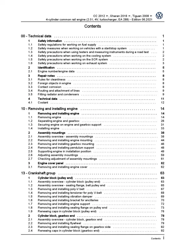 VW Tiguan 5N 2007-2016 4-cyl. 2.0l diesel engines 110-183 hp repair manual pdf