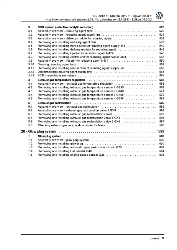 VW Tiguan 5N 2007-2016 4-cyl. 2.0l diesel engines 110-183 hp repair manual pdf