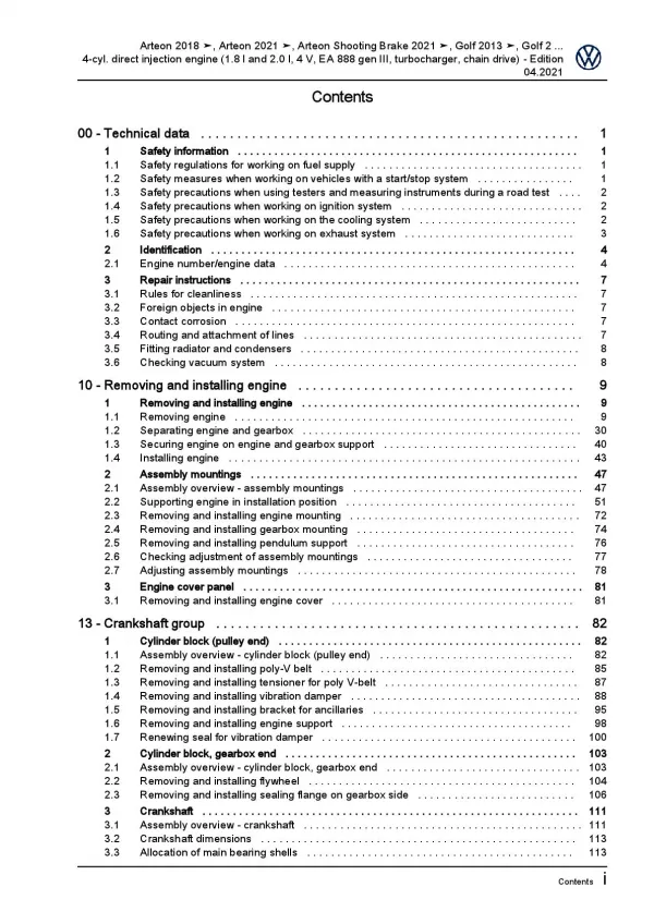 VW Tiguan AD AX from 2016 4-cyl. petrol engines 179-290 hp repair manual pdf