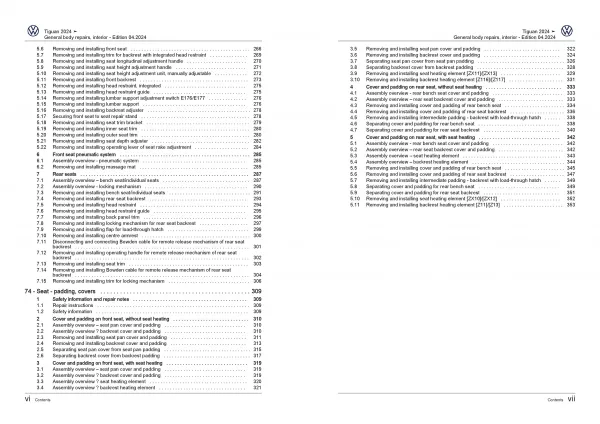 VW Tiguan 3 CT from 2023 general body repairs interior guide workshop pdf eBook