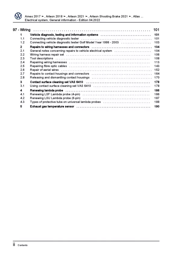 VW Touareg 7L 2002-2010 electrical system general info repair workshop manual