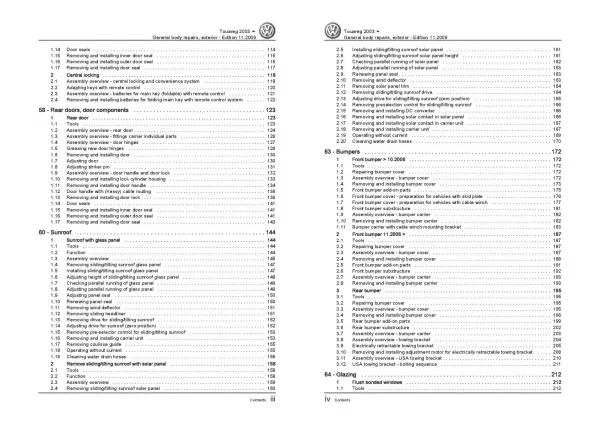 VW Touareg 7L 2002-2010 general body repairs exterior repair workshop manual pdf