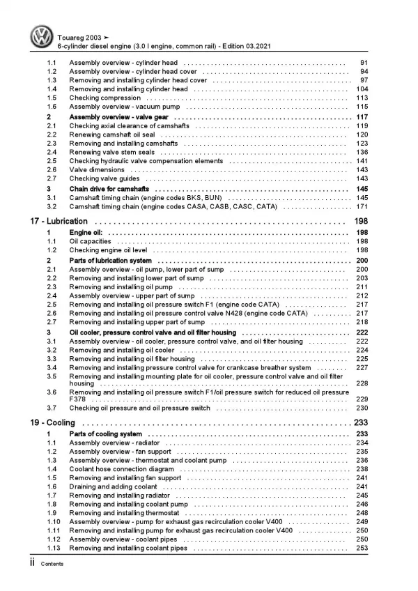 VW Touareg 7L 2002-2010 6-cyl. diesel engines 3.0l repair workshop manual pdf