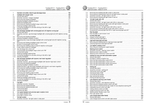 VW Touareg type 7P 2010-2018 electrical system repair workshop manual pdf ebook