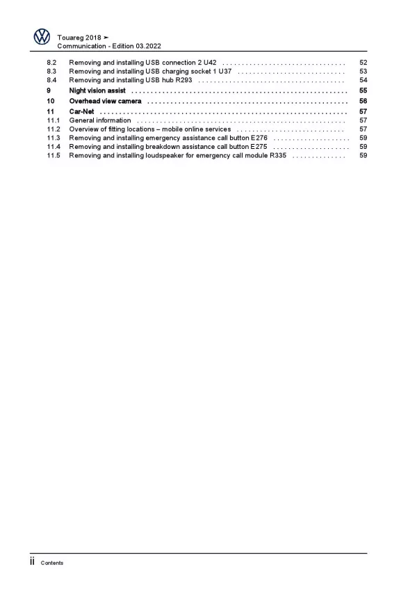 VW Touareg 3 CR from 2018 communication radio navigation repair workshop manual