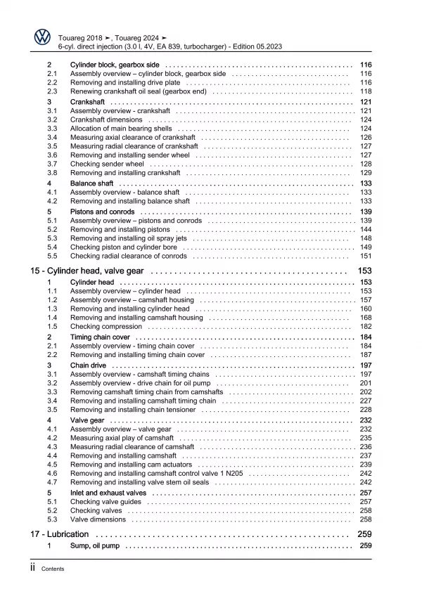 VW Touareg 3 RC8 from 2023 6-cyl. 3.0l petrol engines 340 hp repair manual eBook