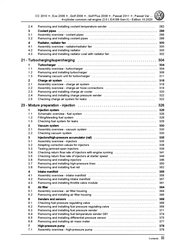 VW Touran 1T 2003-2015 4-cyl. 2.0l diesel engines 110-177 hp repair manual pdf