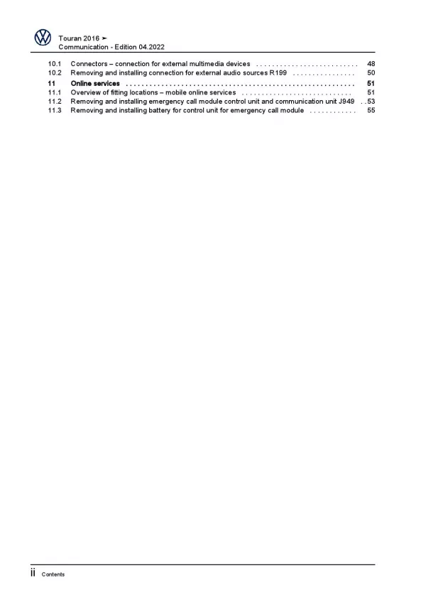 VW Touran 5T from 2015 communication radio navigation repair workshop manual pdf