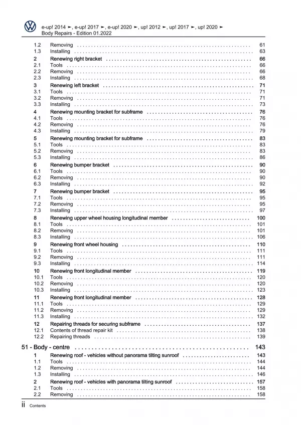 VW Up! type AA from 2016 body repairs workshop repair manual pdf ebook