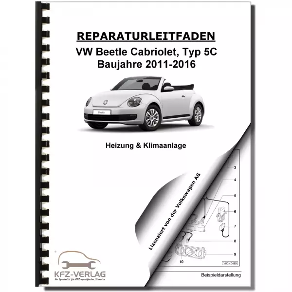 VW Beetle Cabrio 5C 2011-2016 Heizung Belüftung Klimaanlage Reparaturanleitung