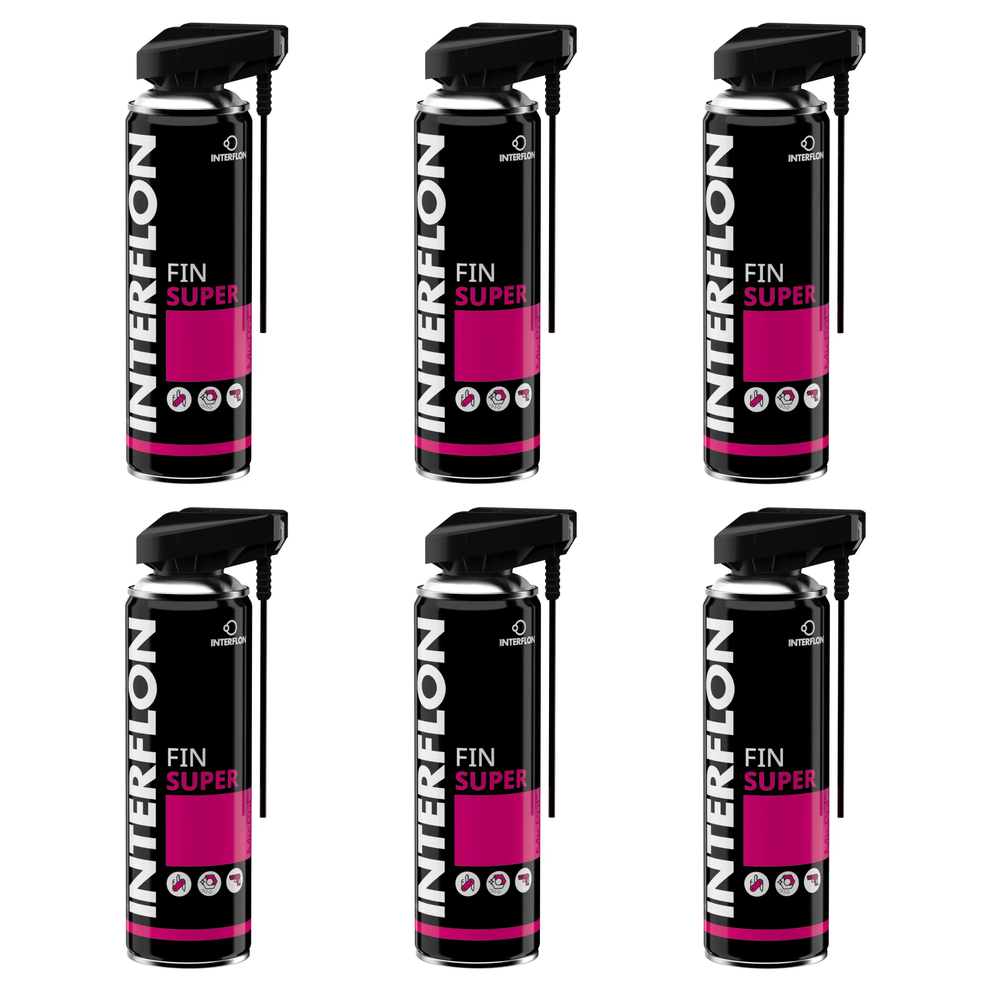 Interflon Fin Super 6x 300ml Multifunktionsöl Kriechöl Trockenschmierstoff Spray